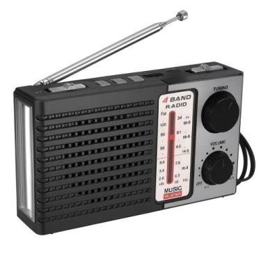 Imagem de Rádio portátil AM/FM/SW/MP3 lanterna Recarregável ou Pilhas MK-918 TG 