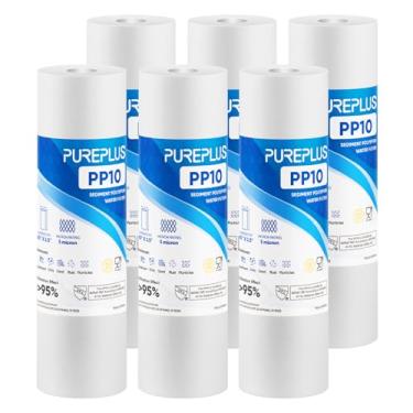 Imagem de PUREPLUS Cartucho de substituição de filtro de água residencial de sedimento de 5 mícrons, 25,4 x 6,3 cm, pacote com 6