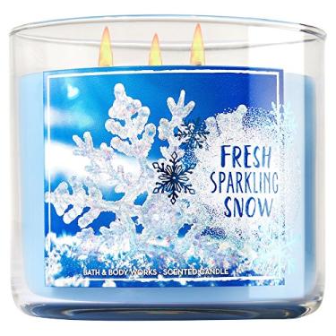 Imagem de Bath and Body Works Vela de 3 pavios edição de inverno 2016, Fresh Sparkling Snow