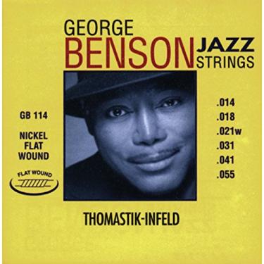 Imagem de Cordas de guitarra Jazz Dr Thomastik GR112: Conjunto de 6 cordas George Benson - Feridas redondas de níquel puro E, B, G, D, A, E