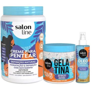 Imagem de Kit Creme De Pentear + Gelatina + Óleo Salon Line Definição Natural