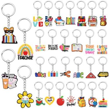 Imagem de Ibuclein Chaveiros a granel faça-você-mesmo fofos pingentes de mochila para meninas mochila chaveiros PVC chaveiro presentes de festa, Volta às Aulas