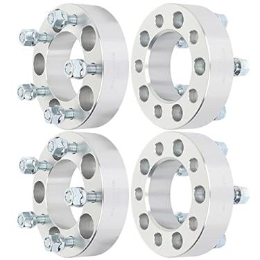Imagem de ECCPP Conjunto de 4 espaçadores de roda de 1,5 polegadas 5 x 4,5 5 x 114,3 kit adaptador espaçador de roda com furo de cubo M 12x1,5 82,5 mm para 3000GT Compass CX-7 Eclipse Fusion Genesis 5 Lug prata