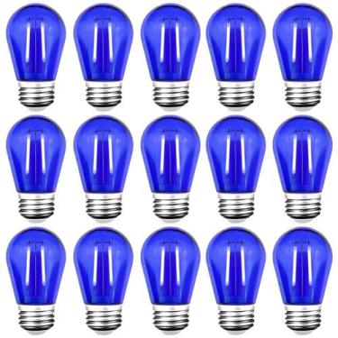 Imagem de Lâmpadas LED String GUILEDUO S14 2W azuis, pacote com 15 unidades, 120