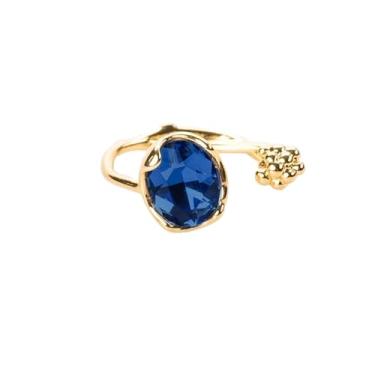 Imagem de Anel de pedra do mês de nascimento Violet and Brooks Emma, Latão, Cristal