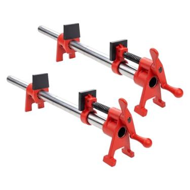 Imagem de DEEFIINE Conjunto de braçadeira de tubo de colagem de madeira de 1,9 cm com tubo de metal de 76,2 cm, pacote com 2 braçadeiras profissionais de barra de liberação rápida estilo H para marcenaria (2)