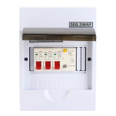 Imagem de Fusível Caixa 2 Vias 40A 30mA RCD + 2 MCB Fonte de Alimentação Garagem Edifício Residencial Eletricidade Caixa