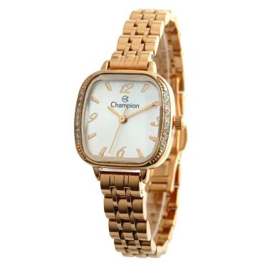 Imagem de Relógio CHAMPION feminino rosê retangular CF25116Z