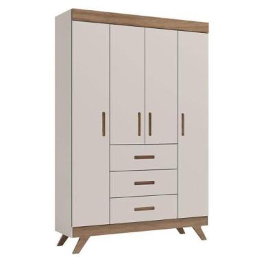 Imagem de Guarda Roupa Infantil Retro Maya Off White Carvalho Carolina - CAROLIN