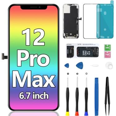 Imagem de Para iPhone 12 Pro Max tela de substituição 3D Touch LCD com moldura digitalizador montagem completa com kit de ferramentas de reparo A2410 A2411 A2412 A2342 6,7 polegadas