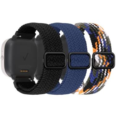Imagem de Pulseiras trançadas elásticas compatíveis com Gizmo Watch 3 2 1 para crianças/Cosmo JrTrack Watch/Gabb Watch 3e 3 2 1/SyncUP Kids, pulseira macia respirável ajustável para smartwatch de 20 mm para