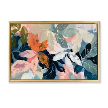 Imagem de Stupell Industries Arte de parede em tela flutuante dourada Oasis Dream Tropical Oasis Dream por Elara Yasna, 21 x 31