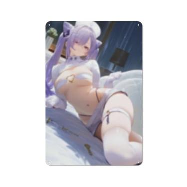 Imagem de Anime Sexy Bikini Hot Girl Pinup Girl Metal Tin Sign Wall Art Poster Decor for Home Bar Club Bedroom Bathroom Man Cave Otaku 20 x 30 cm, AF009