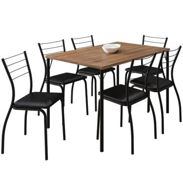 Imagem de Conjunto Sala De Jantar 6 Cadeiras Valencia Carraro Freijó Preto