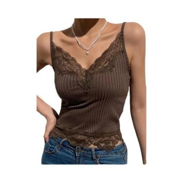 Imagem de Top Cropped Feminino Com Acabamento Em Renda Preta, Costas Nuas E Text