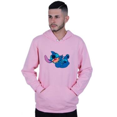 Imagem de Moletom Unissex Canguru Lilo Stitch Sapeca - Lafre, Rosa claro, G