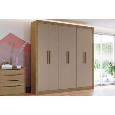 Imagem de Guarda Roupa Casal 6 Portas e 2 Gavetas M569 Nogueira/Fendi - Kappesberg