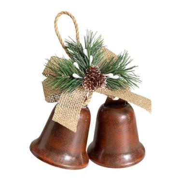 Imagem de rockible Decoração de sinos de Natal, decoração de Natal, sinos de ferro, rústica de Natal, pingente para centro de mesa, lembrancinhas de festa, feriado, Pintura de Café