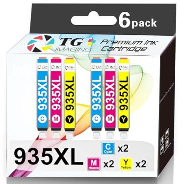Imagem de TG Imaging Cartucho de tinta colorida compatível 935XL para impressora HP Ink 934XL 935 XL para Office Jet 6220 6800 6812 6815 6820 6822 6825 Pro 6230 6830 6835 6836 impressora (2ciano, 2magenta