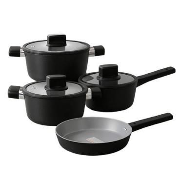 Imagem de Jogo de Panelas de Indução Antiaderente Cerâmica Chicago Preto 4 peças