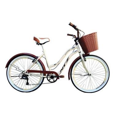 Imagem de Bicicleta Retro Ntz Beach Com Marcha Conforto Bege Quadro M