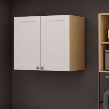 Imagem de Armário Aéreo para Quarto Infinity 2 Portas Savana/Branco - Genialflex