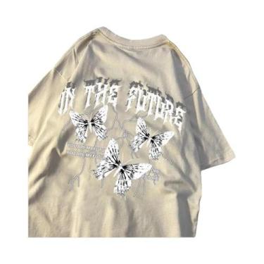 Imagem de Camiseta Hip Hop Borboleta Preta - Unissex, Solta e Respirável para o 