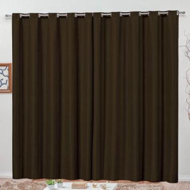 Imagem de Cortina 3 Metros Blackout Cortaluz Mr 100% Poliéster - Marrom - MR ENX