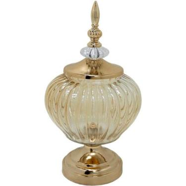 Imagem de Bomboniere Pote Decorativo Em Bronze Vidro Biscoitos E Doces - OUTRAS 