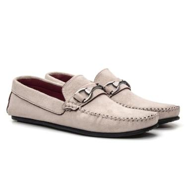 Imagem de Mocassim Masculino Casual Dockside em Camurça com Fivela (Branco, BR, Adulto, Numérico, 44)