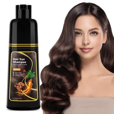 Imagem de Shampoo de tintura de cabelo BELEZALIB Dark Brown 150mL para cabelos g