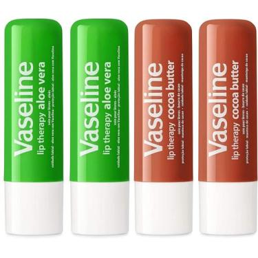 Imagem de Bálsamo labial, vaselina, batom para terapia labial, aloe e cacau, pac