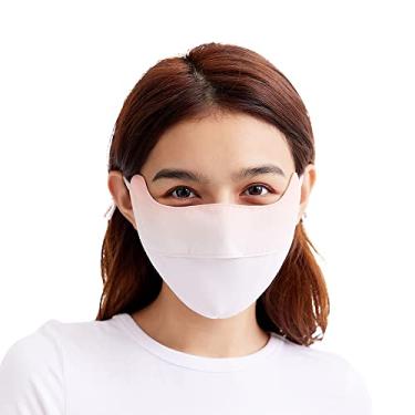 Imagem de Cobertura facial UV FPS 50+ máscara de verão respirável para mulheres proteção solar reutilizável protetor solar cobertura facial para uso externo SLN3M072, laranja, tamanho único