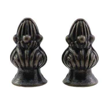 Imagem de KKUANG 2 peças de latão antigo finial tampa maçaneta retro lâmpada finial decoração 1/4-28 dente lâmpada de mesa cabeça acessórios de hardware lâmpada lustre cabeça decorativa para lâmpada de chão e