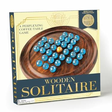 Imagem de House of Marbles Wooden Solitaire Coffee Table Board Game Vintage Entertainment
