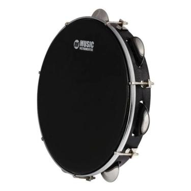 Imagem de Pandeiro Phx Abs Preto 10 Pele Preta 87 abs Profissional