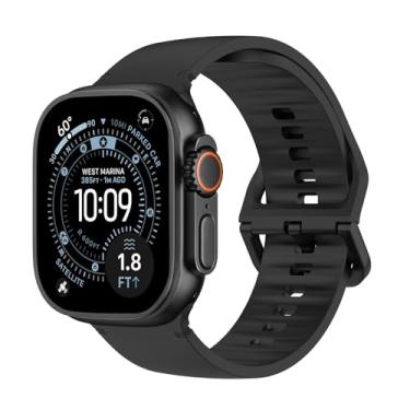 Imagem de MoKo Pulseira de relógio esportivo compatível com Apple Watch Ultra 3/2/1 de 49 mm, S11/S10 46 mm, 9/8/7 45 mm, SE3/SE2/SE/6/5/4 de 44 mm, 3/2/1 de 42 mm, pulseira de substituição respirável de