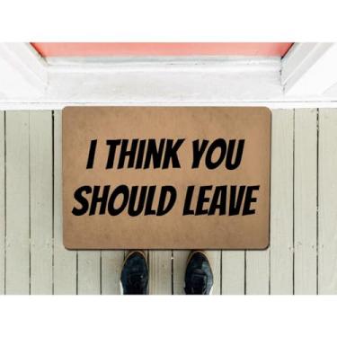 Imagem de Capacho engraçado de boas-vindas (23,6 x 39,9 cm) tapete traseiro de borracha antiderrapante pegadinha novidade presente caminho de entrada tapetes de cozinha porta da frente decoração de pátio (I