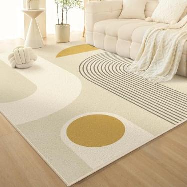Imagem de Tapete estilo creme para sala de estar e quarto | Decoração para sofá, mesa de centro e áreas de cabeceira (180 x 260 cm (70 x 101 pol.)/zy-250731012952)