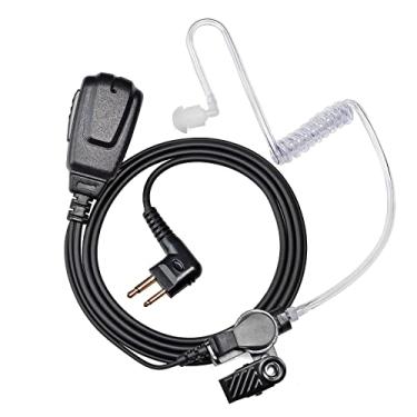 Imagem de UAYESOK Fone de ouvido Walkie Talkie de tubo acústico com microfone PTT grande kit de vigilância de 2 pinos para Motorola CP110 CP185 CP200 CP200D CLS1110 CLS1410 DTR550 DTR650 Yaesu FT-65R