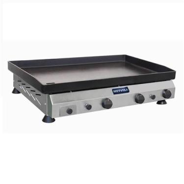Imagem de Chapa de Lanche Profissional Metvisa 80 Cm a gás 4,25mm Espessura 3 Qu