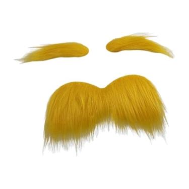 Imagem de Dynwave Conjunto de sobrancelha falsa e barba, acessórios de fantasia, cabelo facial realista diy, barba falsa para performance de palco, baile de máscaras, Barba 16cmx5.5cm