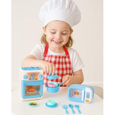 Imagem de Kit Mini Cozinha Infantil Com Fogão e Microondas Kit Com 14 Pcs - PRESENTE DIA DAS CRIANÇAS