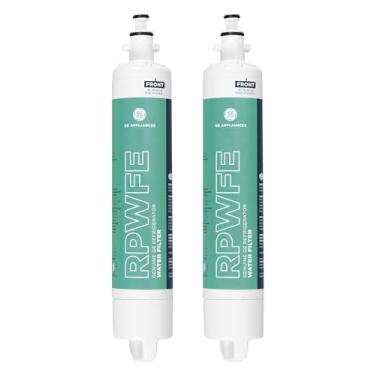 Imagem de GE Filtro de água para geladeira RPWFE | Certificado para reduzir chumbo, enxofre e mais de 50 impurezas | Substitua a cada 6 meses para melhores resultados | Pacote com 2
