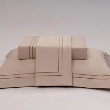 Imagem de Plumasul Jogo de Cama Premium Harmonious 100% Algodão Cetim 300 Fios King 4 peças Cor Fendi Festone Bronze