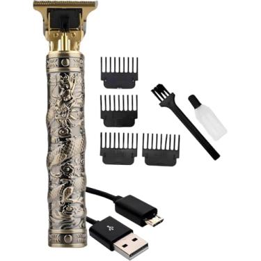 Imagem de Máquina de Barbear e Cortar Cabelo Sem Fio com Lâminas Inoxidáveis, Design Dragão, Bivolt, Recarregável, Alta Potência, Ideal para Barbeiros e Uso Pessoal, linha Premium