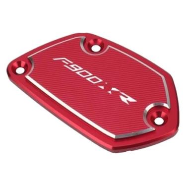 Imagem de Compatível com F 900XR F900XR F900 XR F 900 XR F900R 2020-2023 2022 Tampa do reservatório de freio dianteiro da motocicleta Tampa do reservatório de óleo CNC (F900XR Vermelho)