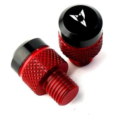 Imagem de BYYINGSUS 1 par de parafusos de plugue de espelho CNC tampas de parafusos de tampa acessórios de motocicleta café Racer peças modificadas compatíveis com Y&AMAHA MT 07 09 03 10 (Mt-vermelho anti)