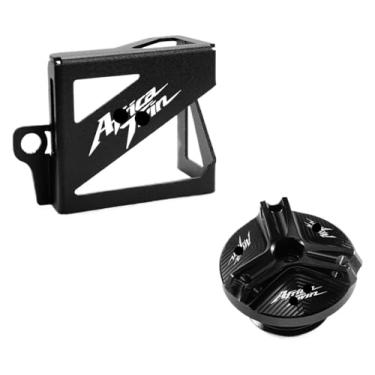 Imagem de Tampa de enchimento de óleo de motor de motocicleta, tampa de reservatório de fluido de freio traseiro compatível com Africa Twin CRF 1100 L CRF1100L Adventure (1 conjunto preto)