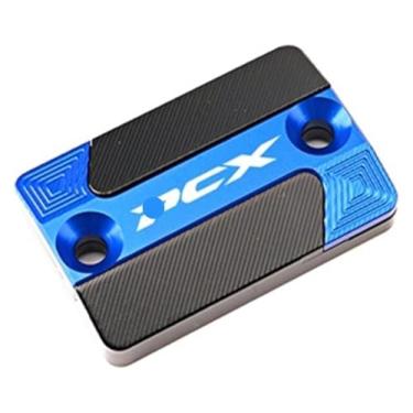 Imagem de Tampa do tanque de fluido do reservatório de freio dianteiro CNC, tampa do copo de óleo, acessórios de motocicleta compatíveis com PCX 160 150 125 peças x 160 PCX150 PCX125(azul)